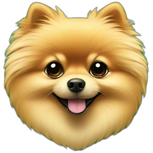 Pomeranian with a clover emoji