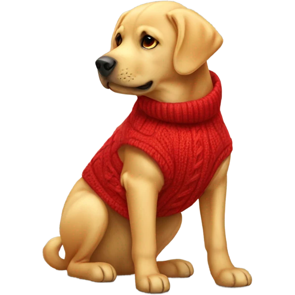 golden Labrador wearing a red jumper  emoji