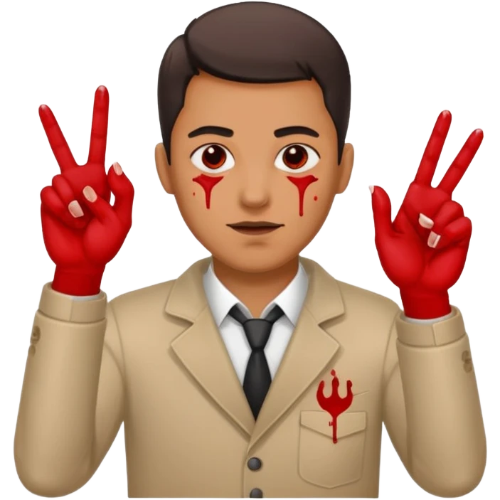 man throwing up blood gang sign emoji