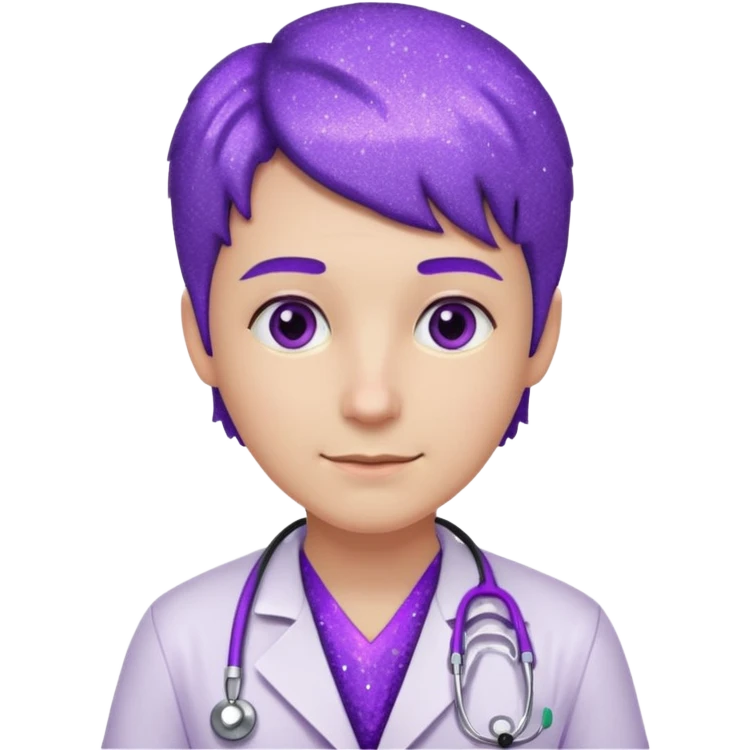 glitter purple doctor emoji