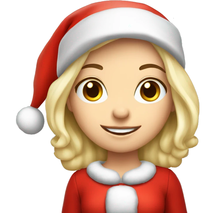 White blond girl as santa claus With hat  emoji