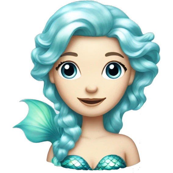 Iridescent mermaid white girl with iridescent tail emoji