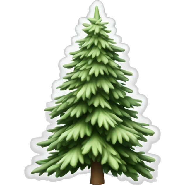  actual white fir christmas tree isolated.  emoji