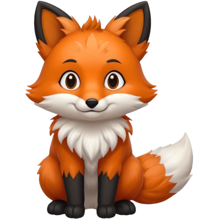 Floofy the Creampuff fox blackish gray fur color chubby Black paws orange color 3 tails emoji
