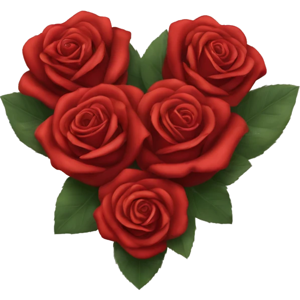 red roses in heart shape emoji