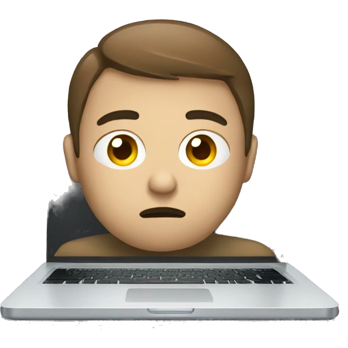 sad Men behind laptop emoji