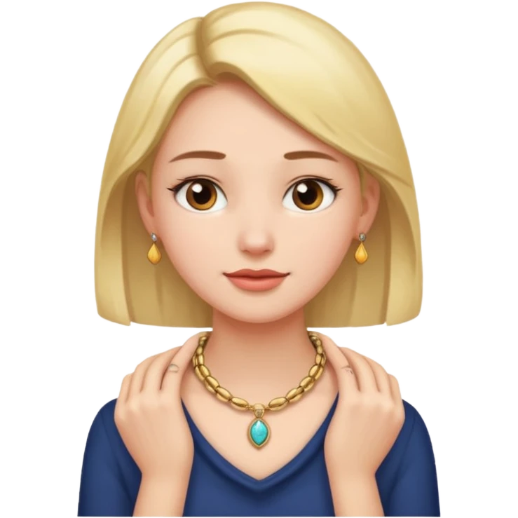 girl with hands on her neck emoji