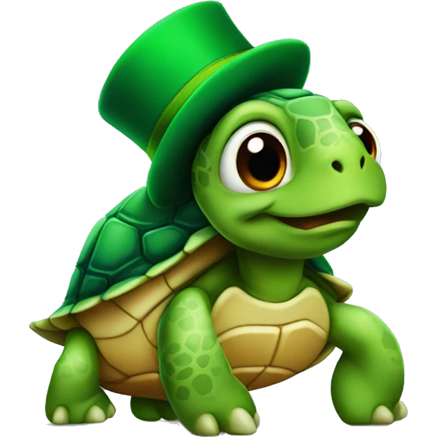 turtle with green hat emoji