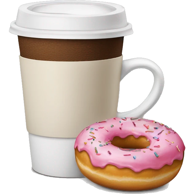 Coffee and donut emoji