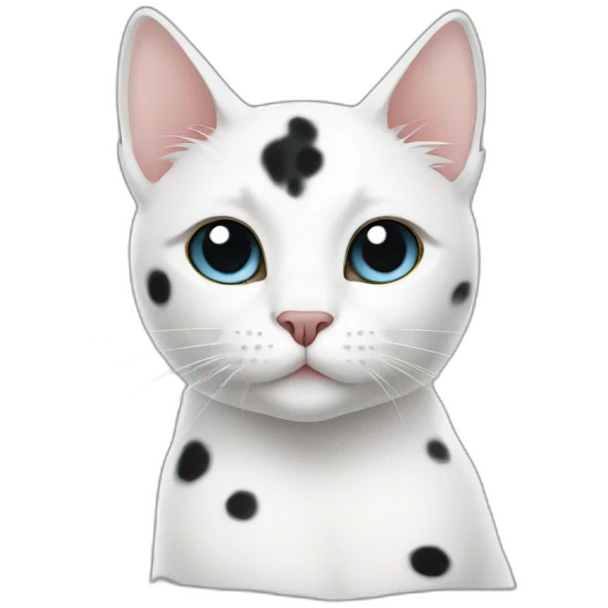 white cat with black spots emoji