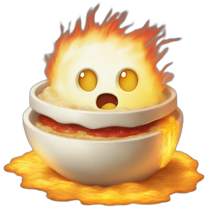 calcifer from howl's moving castle eat scrambled eggs emoji