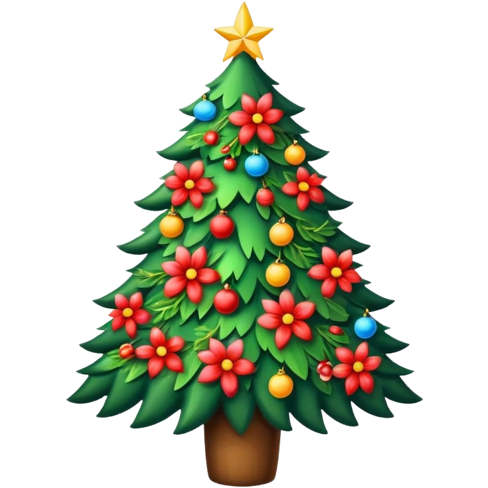 Christmas tree with flowers  emoji