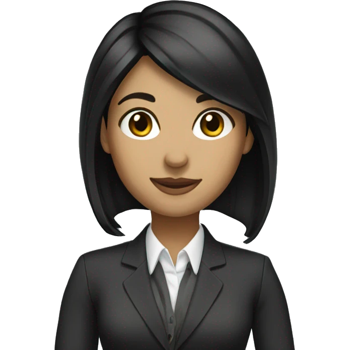 Business administration student female black hair emoji