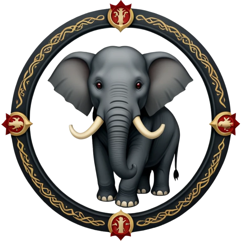 Republican Party Elephant but in a Game Of Thrones Intro Sigil Form - in a square picture frame emoji