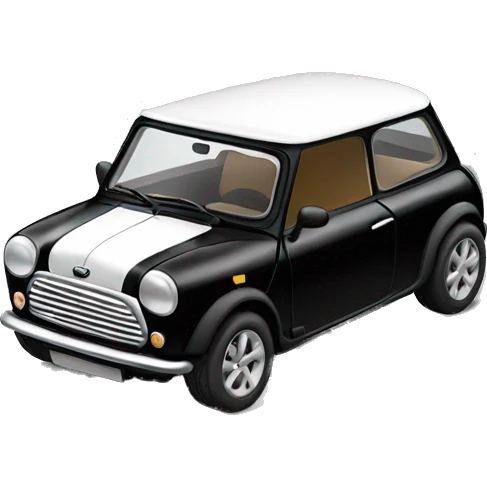 Black and white mini cooper emoji