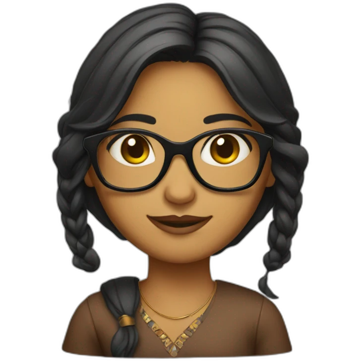Indian girl in specs  emoji