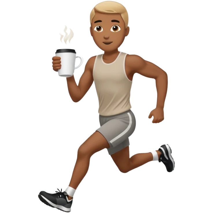 Morning Coffee Runner black man  emoji