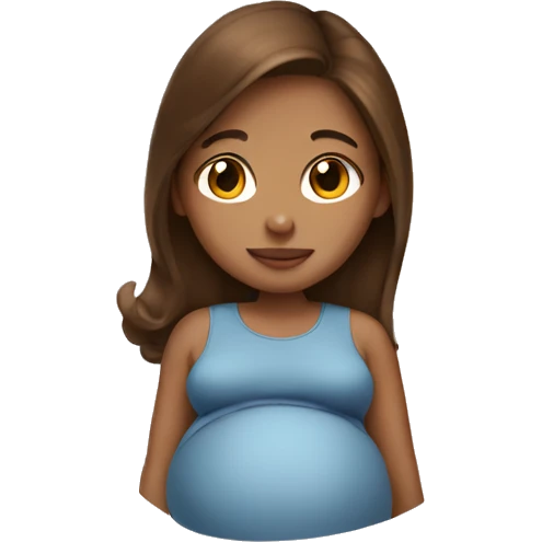 Brown hair girl pregnant  emoji
