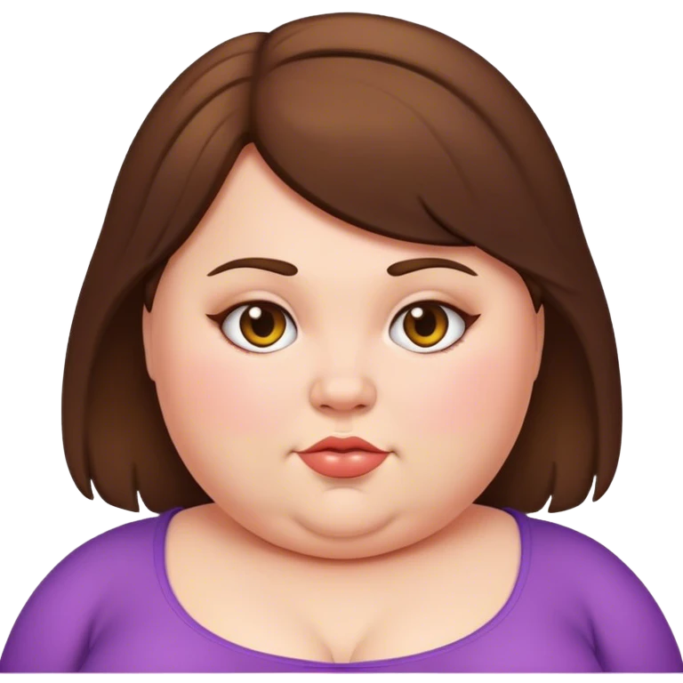 Fat girl with brunette hair  emoji