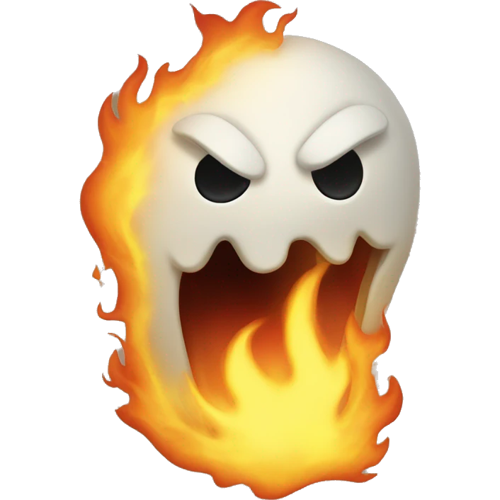 Fantasma botando fuego emoji