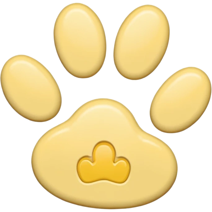 a pastel yellow pawprint emoji
