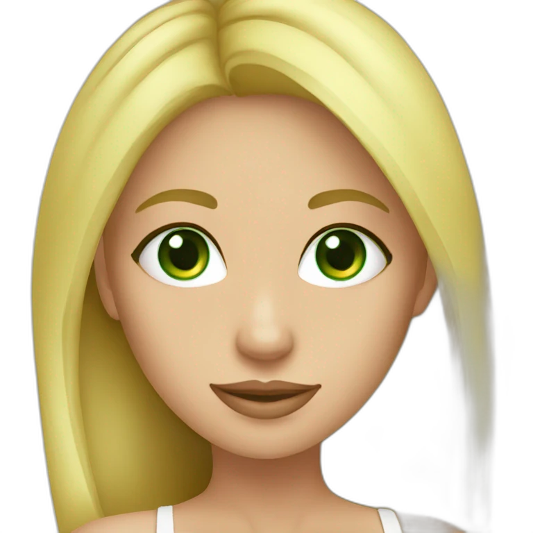 blond girl green eyes bikini emoji