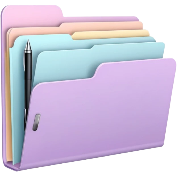 pastel file folder with pen on cover  emoji