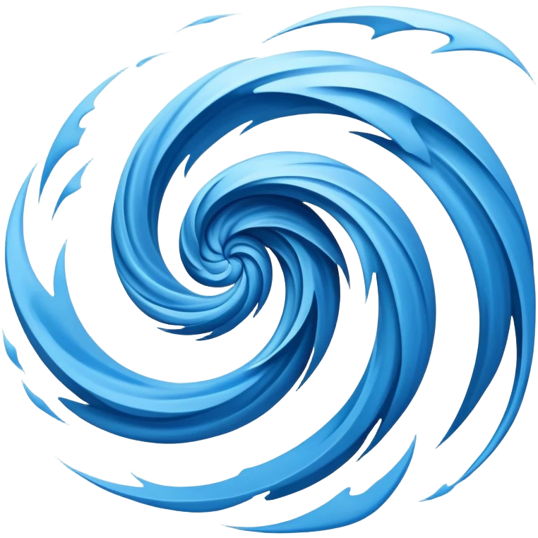 Powerful gusting blue wind with swirling air movement emoji