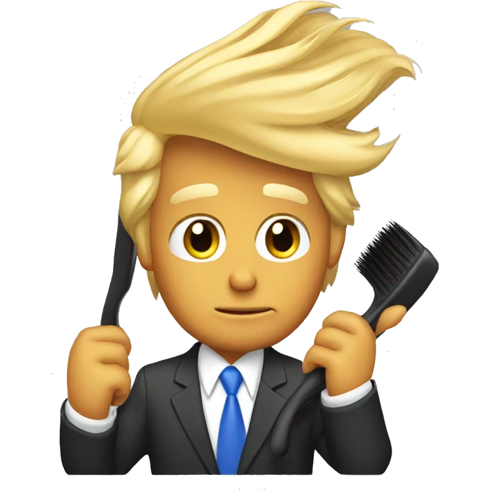 Donald trump brushing his hair  emoji