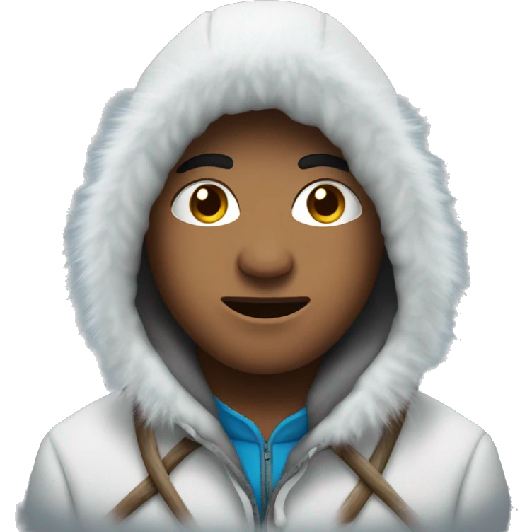 Eskimo in a hood covered with snow emoji