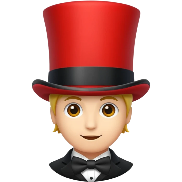 red top hat with black band without bow, not long emoji