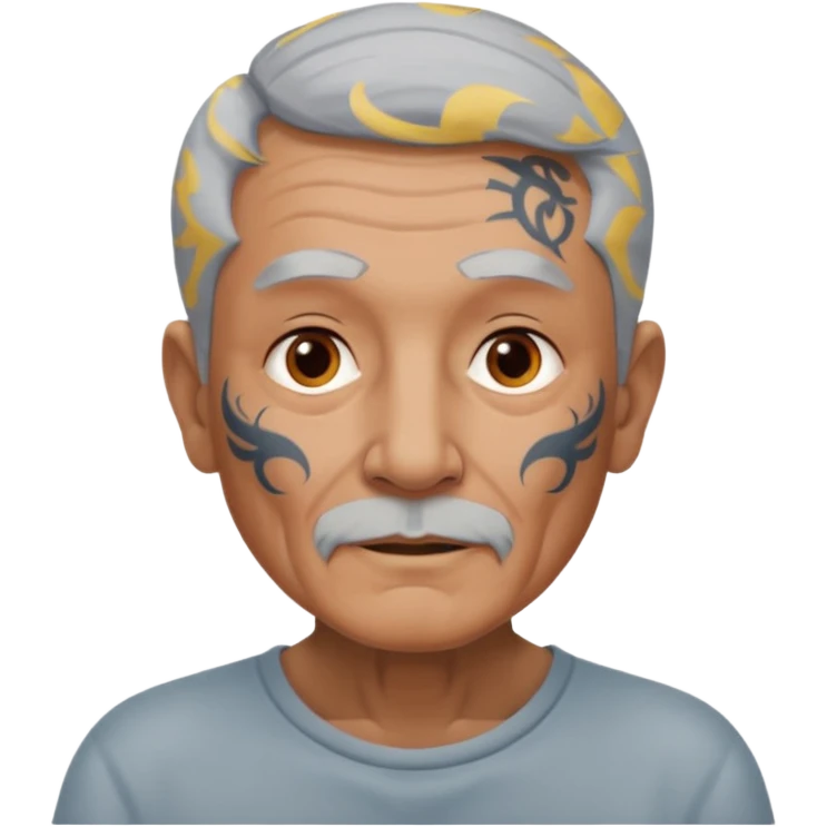 elderly man with body and face tattos emoji