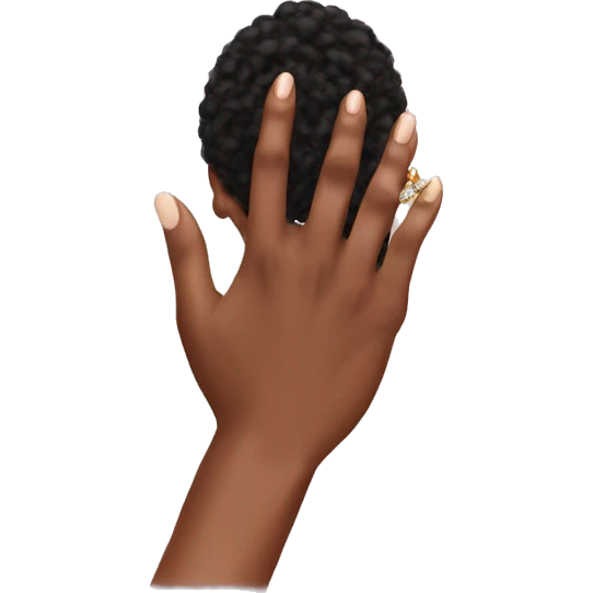black female hand with engagement ring emoji