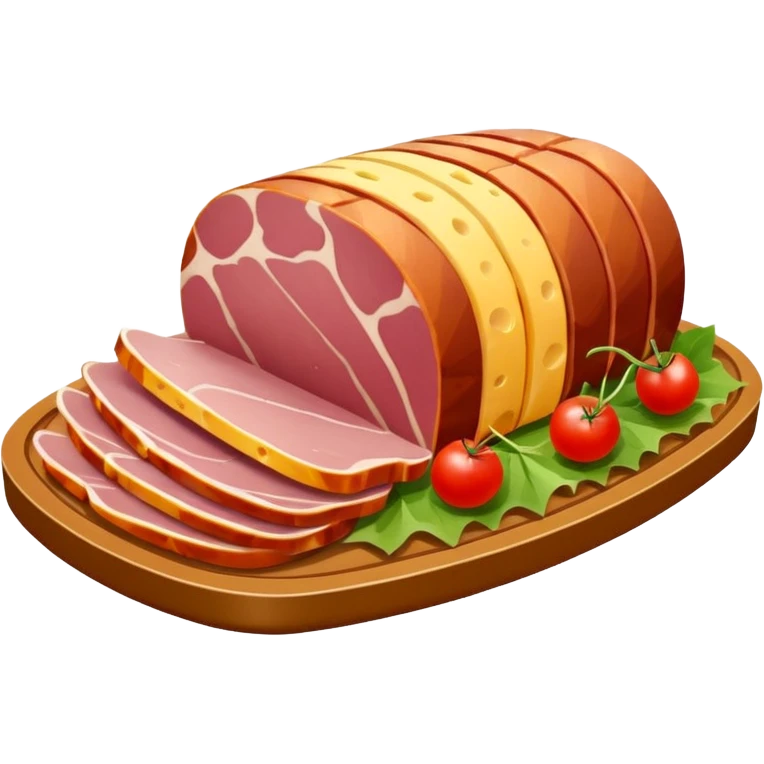 cold cuts (ham & cheese on a rectangular pot platter) emoji