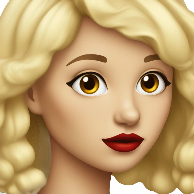 blonde girl with red lips emoji