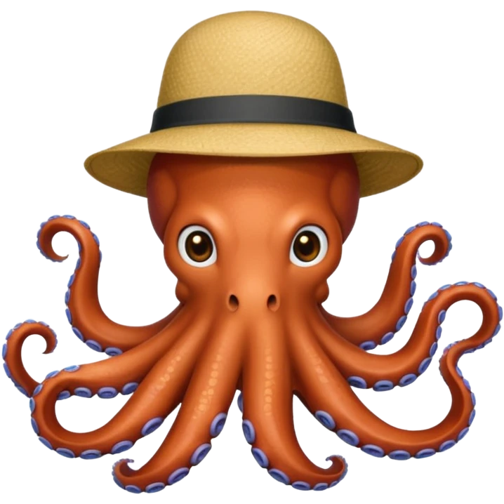 Octopus with a hat emoji