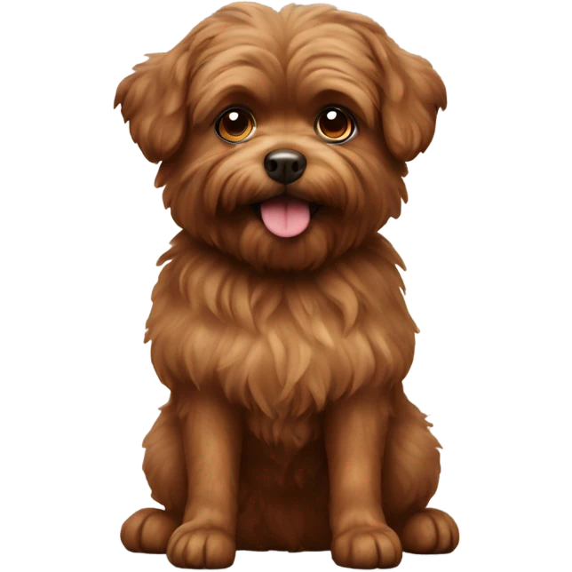 Brown pomapoo dog standing  emoji