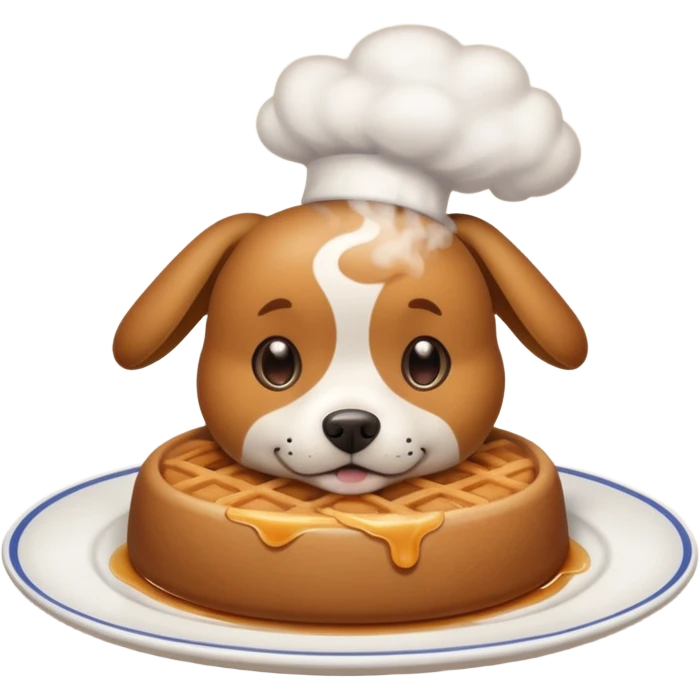Cooked dog on a plate emoji