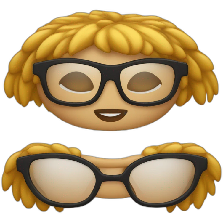 Wonderwan Chica piel blanca, pelo negro, pelo liso, gafas emoji