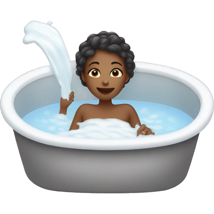 a woman bathes in milk emoji