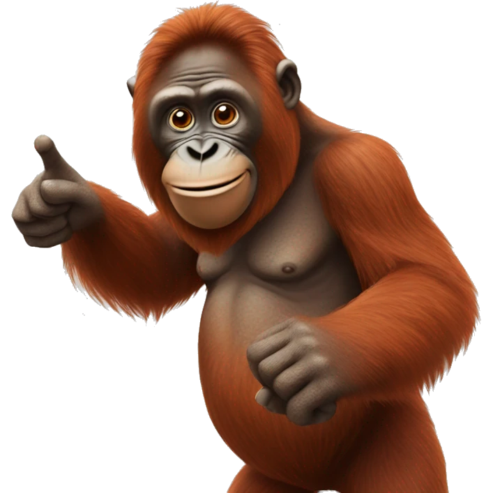 orangutan pointing with his index finger as he waves his index finger  emoji