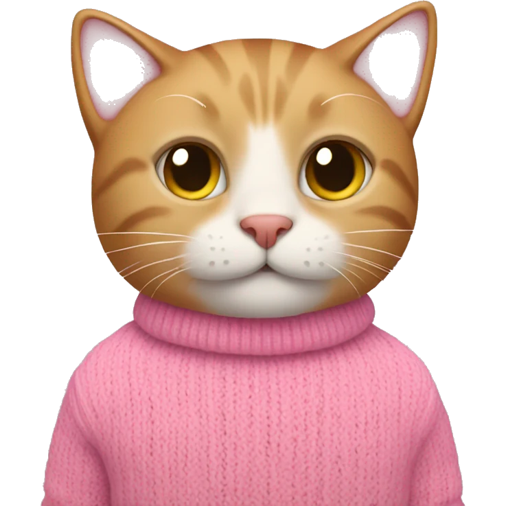 cat wearing a pink sweater emoji