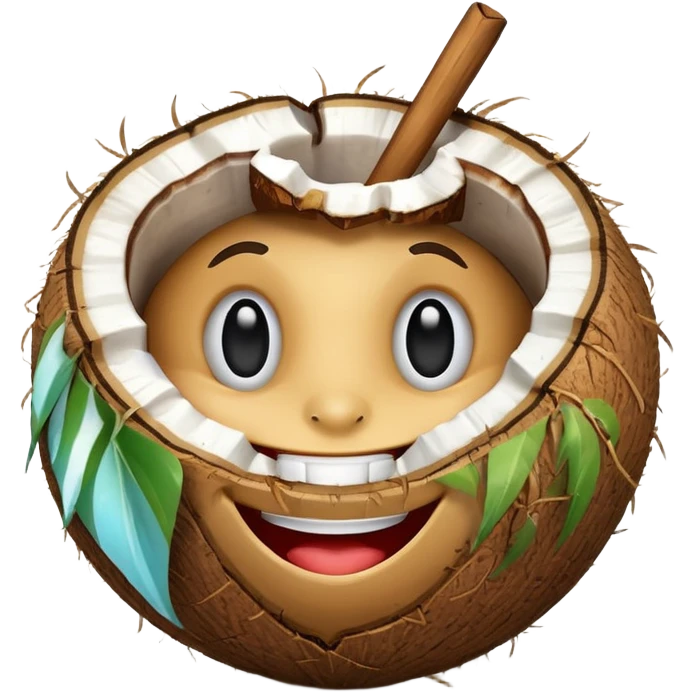 Coconut smiling  emoji