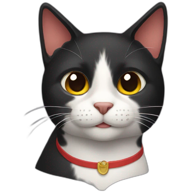 tricolor black cat emoji