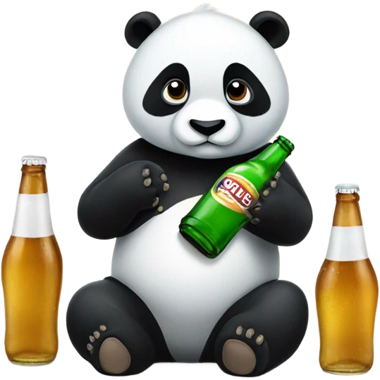 Panda drinking a lot of beers  emoji