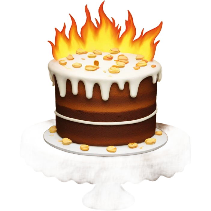 Cake on fire emoji
