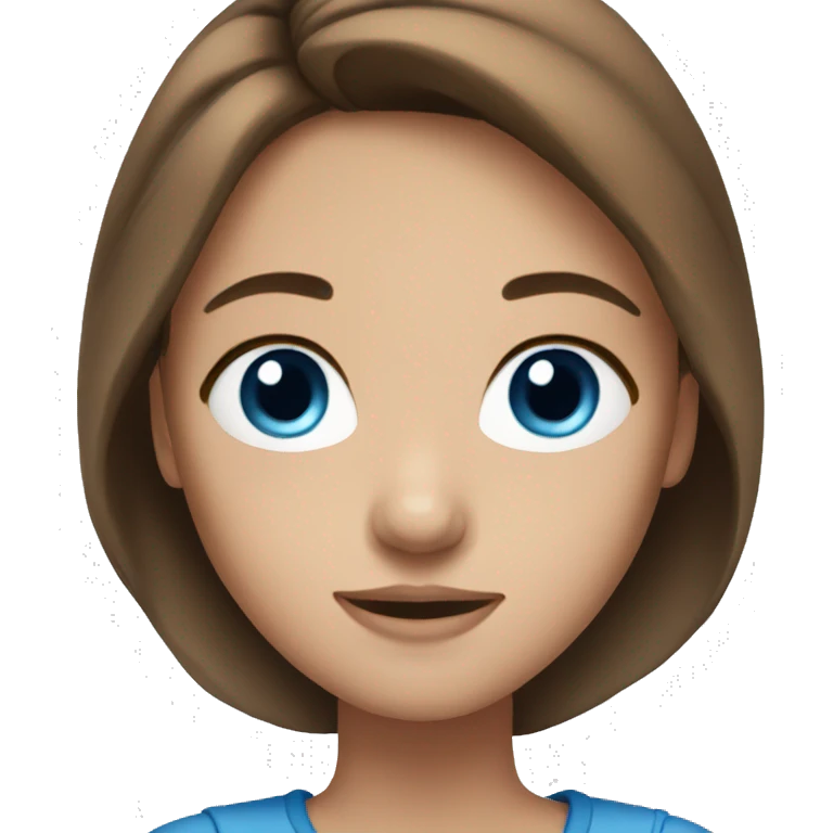 Girl with brown hair blue eyes  emoji
