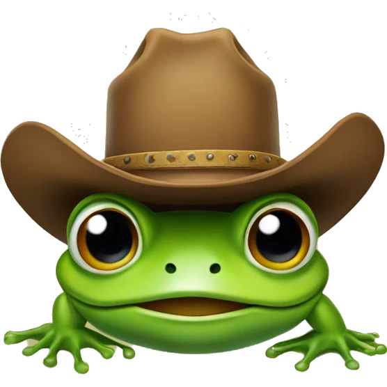 Frog with cowboy hat emoji