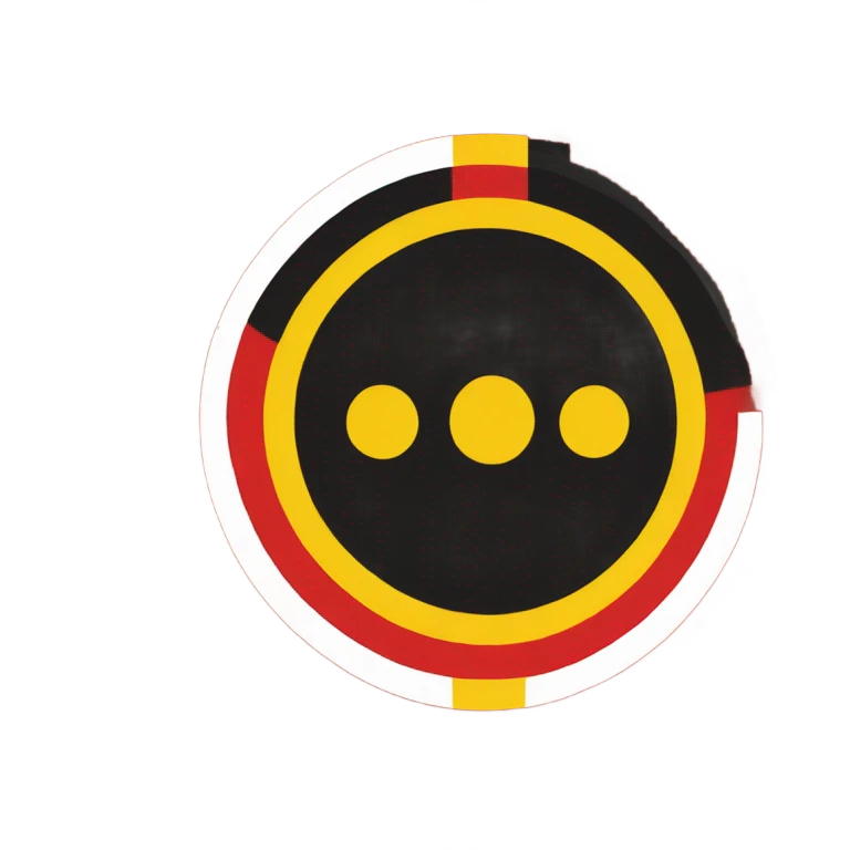 Aboriginal flag red black with yellow circle emoji