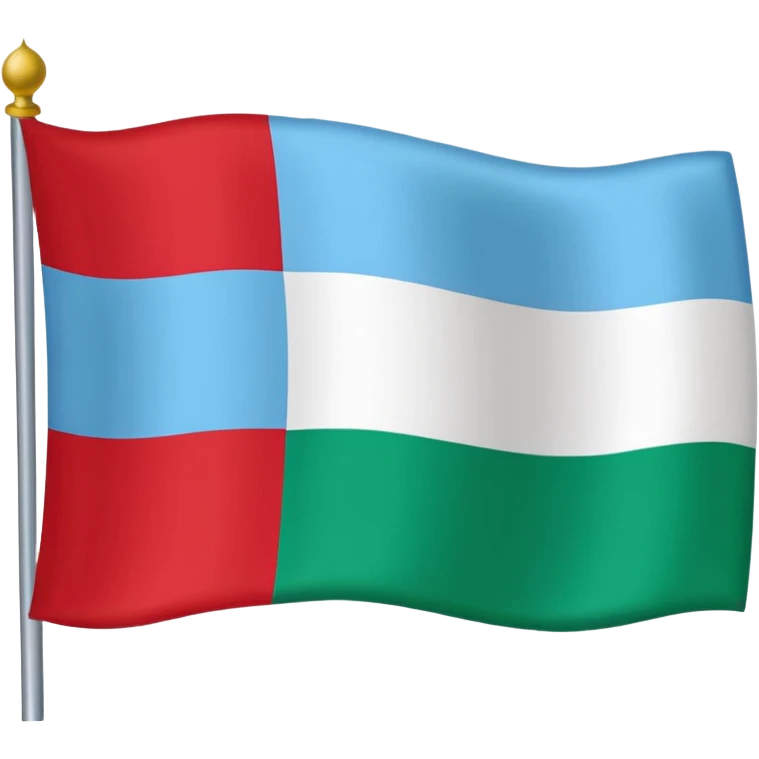 Dagistan flag red down mid light blue and green above emoji